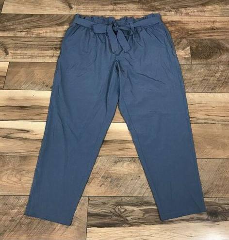 32 Degrees Heat 32 Degree Cool Womens Pants Blue XLarge XL Paperbag Waist Straight Belted