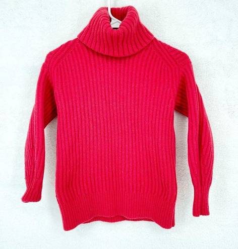 Everlane  Women's Red 100% Wool Knit Ribbed Turtleneck Sweater Size XS