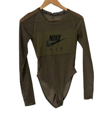 Nike  Air Green Mesh Bodysuit Top Shirt