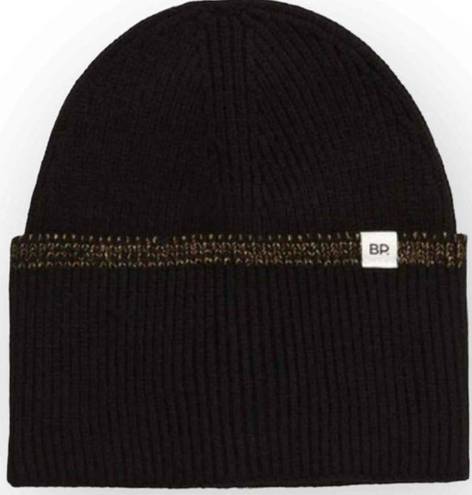 BP Nordstrom Womens Beanie Hat Ribbed Black