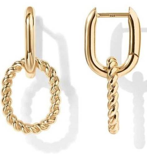 14K Gold Convertible Link Huggie Earrings for Women | Paperclip Link Earrings