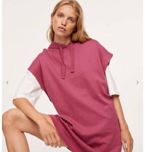 Mango Pink Hoddie Cotton Dress Size M (34 in long)