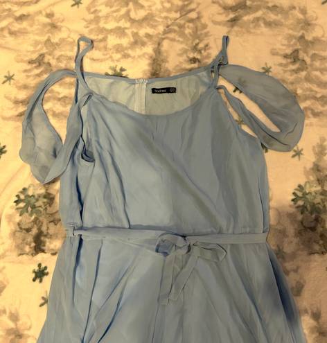 Boohoo Light Blue Floor Length Tank Top Dress
