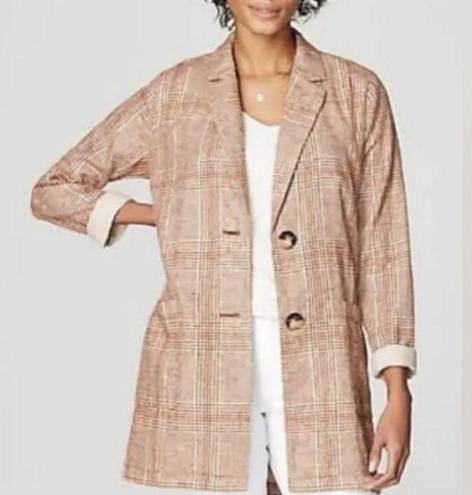 J.Jill  Harper Henna linen boyfriend button blazer