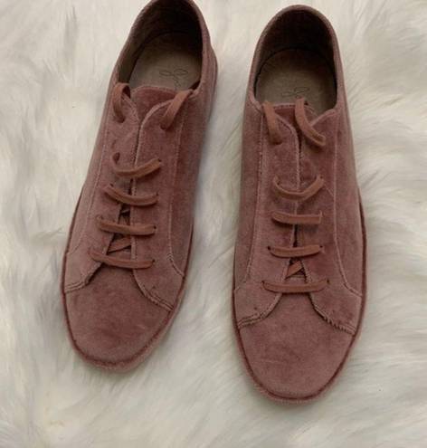 Joie New  DarylLight Mauve Velvet Sneakers