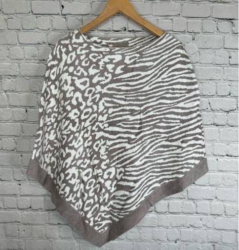 Barefoot Dreams  CozyChic Ultra Lite Breeze Poncho animal print one size Gray