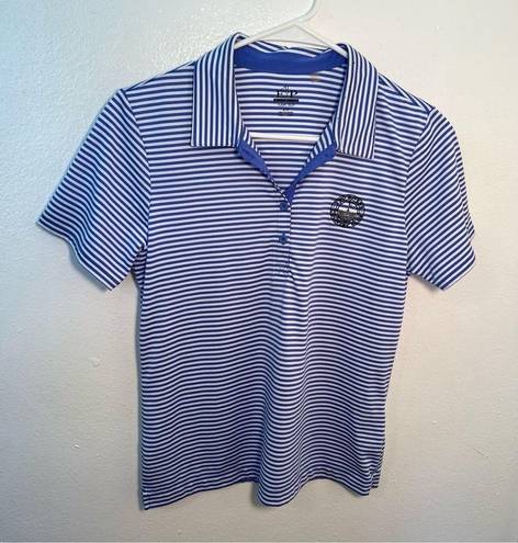 EP Pro  Golf Polo Shirt Blue White Stripes