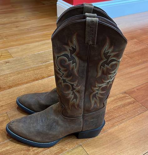 Justin Boots JUSTIN Men's New Stampede Huck Brown Boots 2551 size 9.5D