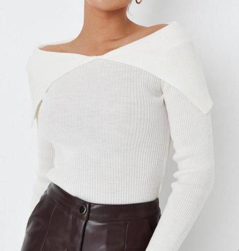 Missguided | Open Collar Bardot Knit Top