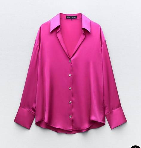 ZARA Satin Effect Basic Shirt