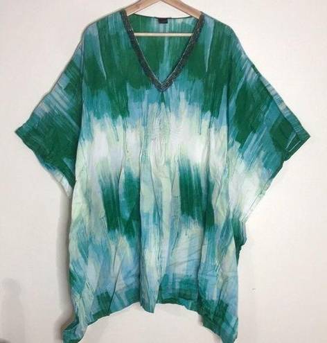 Natori  Kraftan womens green and white blouse top size 3x