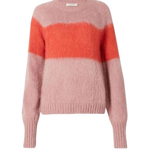 ALLSAINTS NEW All Saints Lou Uno Jumper Stripe Colorblock Crewneck Fuzzy Sweater