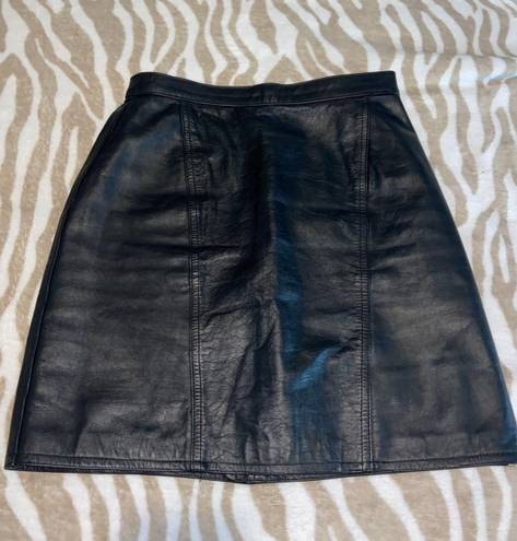 Winlit Black Leather Skirt