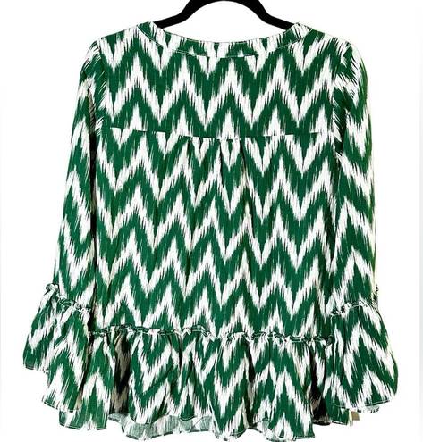 Tuckernuck  Pomander Place Chevron Print Tiered Ruffle Blouse