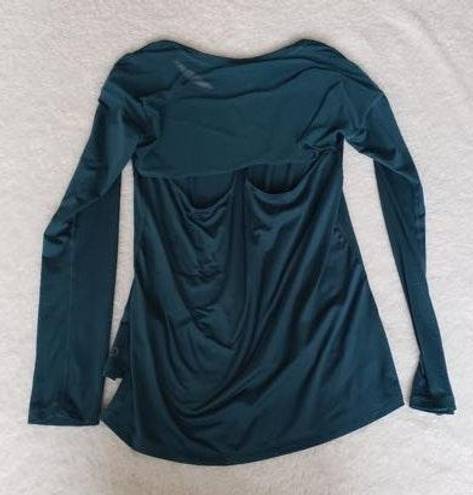 Calia by Carrie Teal Mesh Back Long Sleeve Top