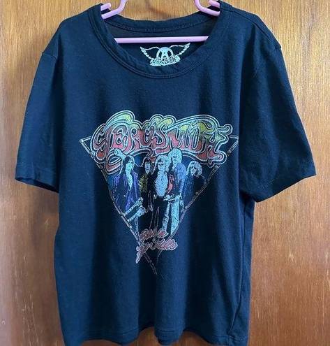 Aerosmith COPY -  Womens Back in the Saddle Concert Black T-Shirt 2017 Crop