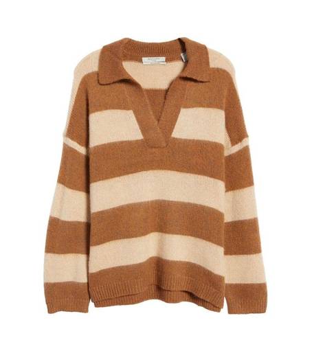 All Saints Lou Stripe Oversize Polo Jumper Sweater