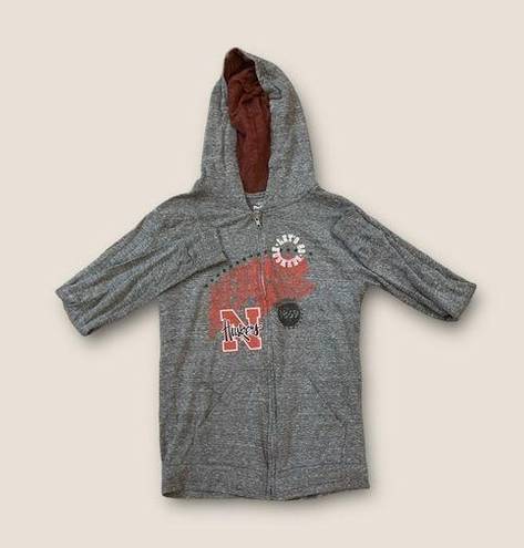 Edge Pro  Nebraska Cornhuskers Full Zip Hoodie Huskers Graphic Gray M