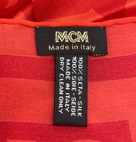 MCM  Silk Logo Ruby Red Summer Scarf Shawl