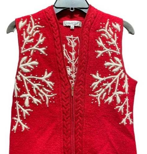 Coldwater Creek  Holiday Winter Theme Wool Vest Small