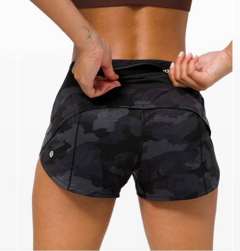 Lululemon Speed Up Shorts 2.5” Camo Deep Coal Multi / Black