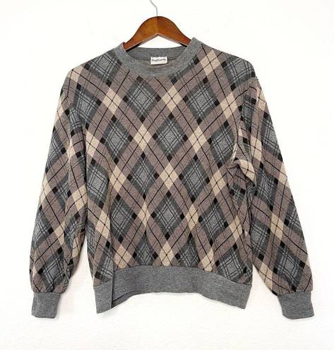 Bonworth  Vintage Y2K women diamond plaid pullover sweater size S/M