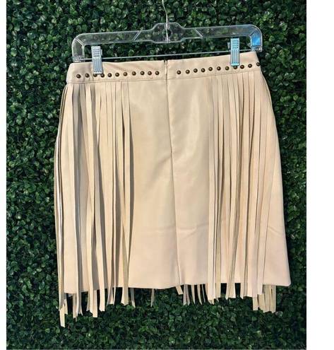 Blue B Collection Boutique High Rise Western Faux Leather Skirt Sz Medium Tassel