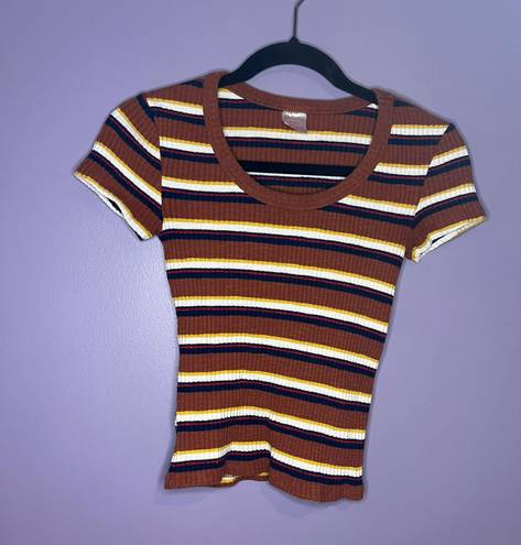 No Bo Stretchy Ribbed Striped Tee