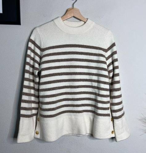 Tuckernuck  NEW Sweater Bonnie Striped Tan Ivory Pullover Sweater Size S