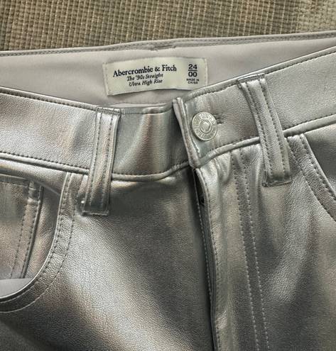 Abercrombie Silver Leather Pants Size 24