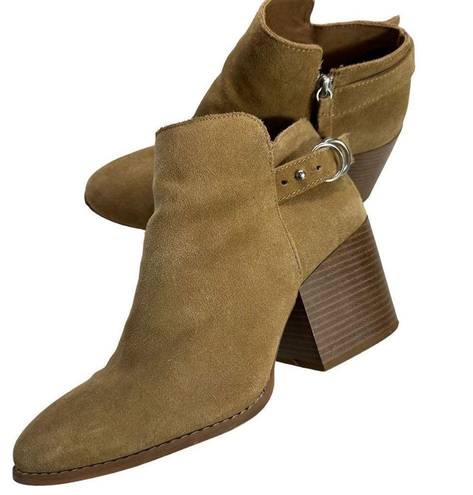 Pull & Bear  Chunky Heeled Zip-up Suede Booties