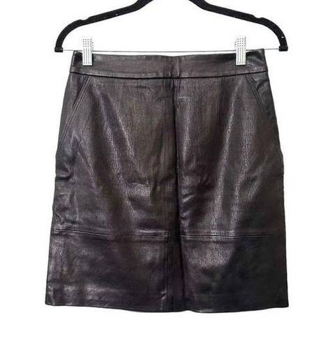 Jason Wu GREY  Genuine Leather Mini Skirt NWT Sz 4‎