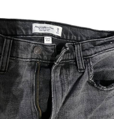 Abercrombie & Fitch Ultra High Rise Ankle Straight Curve Love Black Jeans