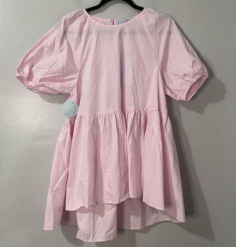 Hill House  Blouse Size Small Pink NWT Francesca Top Ballerina Cotton Peplum