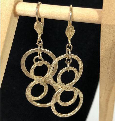 infinity Circle Drop Earrings Pierced Dangle Gold Color  Retro Round Statement