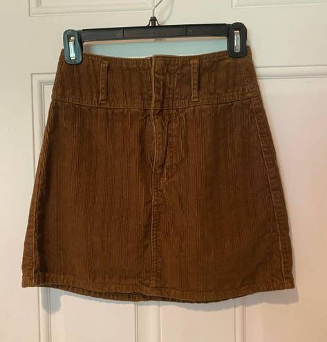 REWASH Brown Corduroy Mini Skirt