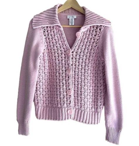 Northern Reflections Vintage  pink chunky knit cardigan sweater size small