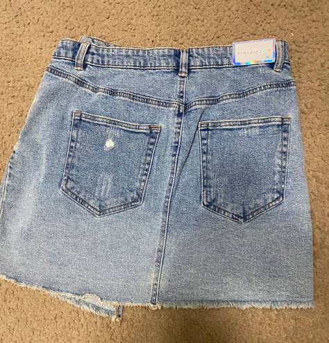 Tinseltown New!  Denim Asymmetrical Button Front Skirt Size XL