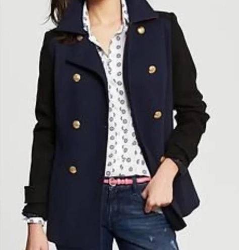 Banana Republic  Color Block Pleated Double Breasted Coat Size Small