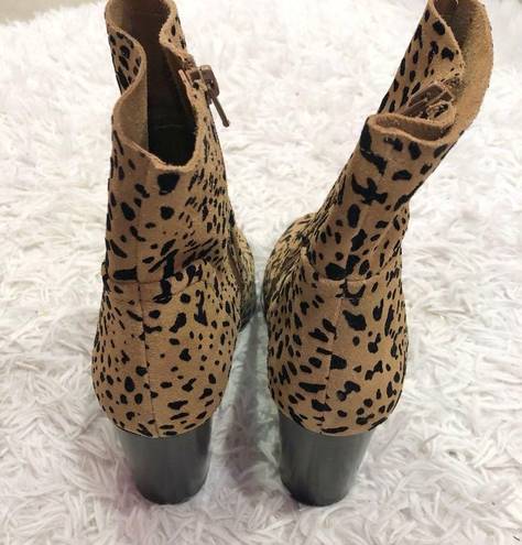 Gibson Latimer Gibson & Latimer Cow Leather Heel ankle boots animal print Cheetah tan size 8