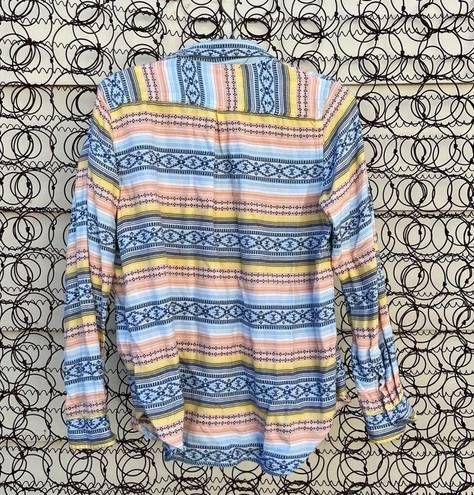 Ariat  Spotlight Shirt Serape Jacquard Southwestern Pastel Stripe Button Up MED