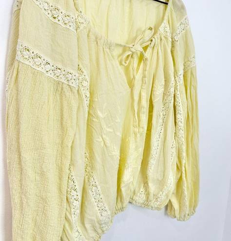 Free People  Maria Maria Lace Blouse In Lemon Gela