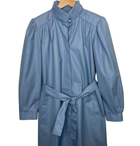 London Fog Vintage  Belted Trench Coat Maincoats Longline Blue Long, size 10P