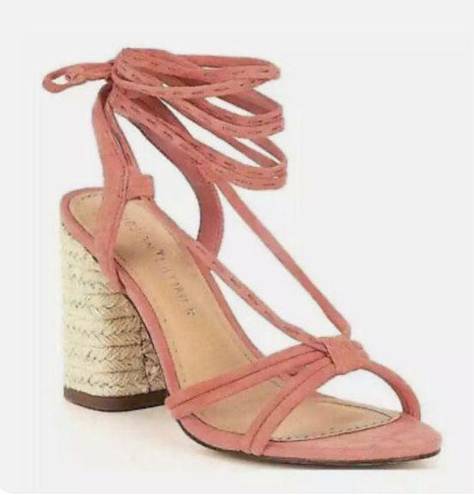 Gibson Latimer  women’s Peach Strappy Suede 3.5” Sandals Shoes Heels New Sz 10