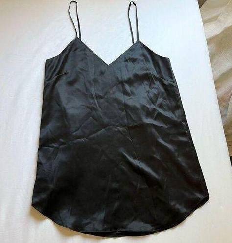 Michelle Mason  black silk sleeveless mini slip dress