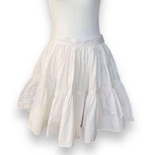 Juicy Couture Y2K  Skirt White Tiered Mini Prairie Coastal Cowgirl Cotton Size 6