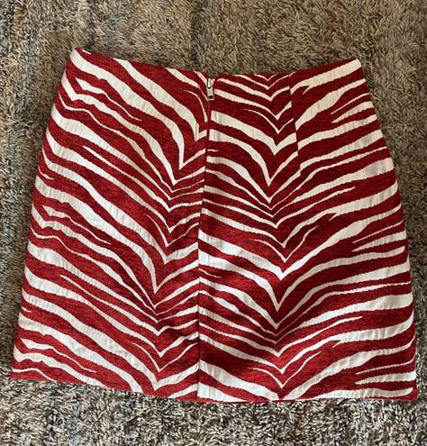 NBD Red Zebra Mini Skirt 