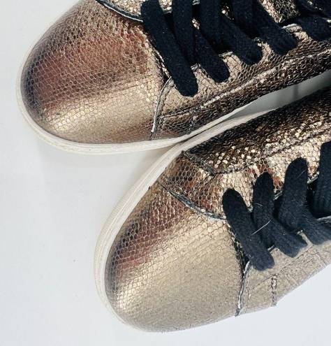 All Saints Sheer Leather Shimmer Trainers 01-11-94 Metallic Gold Sizer 10