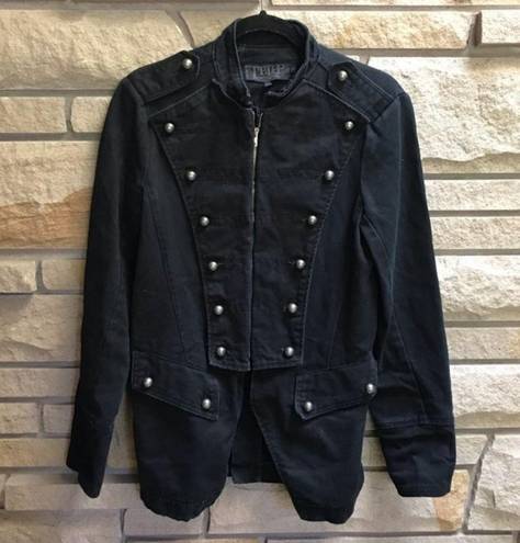 Tripp NYC Vintage  Goth Military Band Steampunk Jacket Size Skull Button Black XS