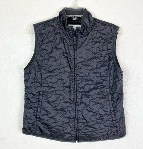 Pro Spirit  Black Squiggly Stitched Quilted Zip Up Vest